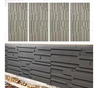 3D Textured Wall Panels Faux Wood Grain, 4 Pack Decorative Wall Panel for Interior Exterior Wall Decor, Kitchen Bedroom Bathroom Lobby Wall Cladding(Light Gray)