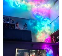 3D Thundercloud LED Light Kit, DIY Cotton Cloud with Music Sync, Multicolor USB Wall & Ceiling Decor for Bedroom Gaming Room Party 10m
