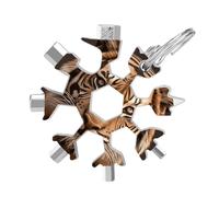 3D Tiger Head 19-in-1 Snowflake Multi Tool, Stainless Steel Metal Snowflake Multitool with Keychain, Compact & Portable Tools for Outdoor Camping Survival Daily Use Gift for Men