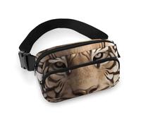 3D Tiger Head Fanny Pack for Women Men Waist Bag Belt Bag Adjustable Casual Bag for Travel Sports Hiking, white, 7.9x5.1inches