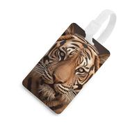 3D Tiger Head Luggage Tag Cute Unique Travel Bag Tag Personalized Luggage Tag ID Label Address Card and Durable Round Ring Travels Gift Airport Essentials White-Style