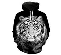 3D Tiger Printed Men Hoodies Fashion Male Sweatshirts with Hat Autumn Animal Hoody