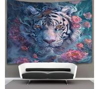 EVMILA 3D Tiger Printed Wall Blanket Home Decoration Bedding Poster Wall Art Tapestry Tapestry Wall Hanging Soft Polyester for Bedroom Living Room, Dorm & Room Decor 180cmx230cm