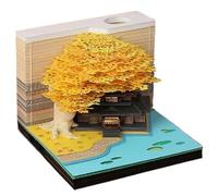3D Time Piece Calendar 2026 3D Tear Away Mini Desk Calendar with Weekly Calendar & LED Light Art Memo Pad Notepad Desktop Decoration Gift for Christmas Housewarming Desktop Decoration