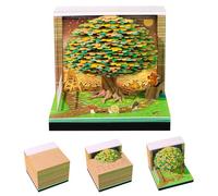 3D Time Piece Calendar, 2026 Desk Calendar With LED Light, 3D Tree Memo Pad Creative Desk Calendars, Christmas Birthday Gift for Desktop Decoration