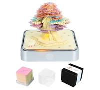 3D Time Piece Calendar,3D Fantasy Tree Memo Pad Creative Desk Calendar with LED Light,3-D Tear-Off Art Desk C-alendar 2026,Creative 3DMemo Pad Paper Art Tree House DIY Paper Carving Decoration