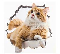 3D Toilet Lid Sticker 3 Pack, Cute Animal Design Removable Waterproof PVC Decal, Peel & Stick No Trace Bathroom Decor, Easy to Stick to Glass Cermet Surfaces, 20×20cm Home Decoration(Cat)