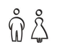 3D Toilet Sign Plaque Acrylic Restroom Sign for Restaurant Parking Lots Shop Black, 13.5x7.3cm