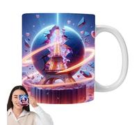 3D Tower Mug - Ceramic Coffee Mug, Novelty Water Cup with Pari Tower Pattern | Perfect Cup Holder for Tea, Milk, Coffee, Home, Office, Kitchen, Lovers, Stylish, Durable Face