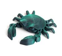 3d Toys 3d Printed Sea Animals Hermit Crab Movable Joints for Home Office Executive Desk Decoration-Laser Green Black||8.5cm
