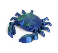 3d Toys 3d Printed Sea Animals Hermit Crab Movable Joints for Home Office Executive Desk Decoration-Laser Green||15cm