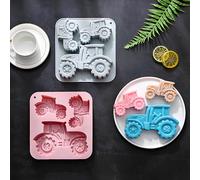 3D Tractor Baking Mould, 2 PCS Silicone Mould Tractor DIY Car Cake Mould Tractor 3 Sizes Children Tractor Mould Children's Car Cake Mold for Cake Ice Chocolate Bread Dessert Pudding