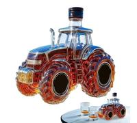 3D Tractor Shaped Decanter, Whiskey Glass Bottles 300ml Tractor Design Drink Container,Glass Alcohol Bottle for Vodka for Brandy Bourbon Drinks Beverages Father Family Gathering Party Christmas