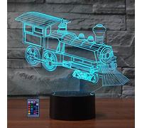 3D Train Night Light Lamp 7/16 Color Change LED Lamp USB Powered Remote Control Decor Table Gift Kids Toys Decorations Christmas Valentines Gift Birthday Gift