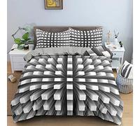 3D Trap Effect Swirl Bedding Set 2/3 Pieces Vortex Illusion Abstract Art Printed Duvet Cover Pillowcase Green Gray Blue Purple Orange Plaid Stripe Microfiber Quilt Bedclothes (Colorful 6,200x200 cm)