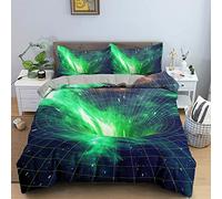 3D Trap Effect Swirl Bedding Set 2/3 Pieces Vortex Illusion Abstract Art Printed Duvet Cover Pillowcase Green Gray Blue Purple Orange Plaid Stripe Microfiber Quilt Bedclothes (Colorful 4,220x240 cm)