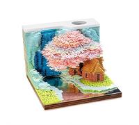3D Tree House Memo Pad, 225 Sheets Paper Carving Art 3D Sticky Notes with Light Pen Holder, Tear-Away Paper Sculpture Notepads, DIY Art Craft for Home Office Decoration Gift