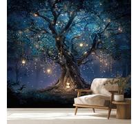 3D Tree of Life Mural Wallpaper, Fairy Tale Forest Wallpaper for Bedroom, Living Room, TV Backdrop, Office, Hotel Wall Background Decoration Non-Woven Wall Paper 100 X 70 cm (WxH) tgd90