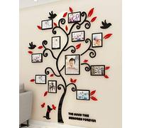 3D Tree Wall Stickers DIY Large Family Photo Frames Tree Cat Wall Decal Art Murals Tree Sticker for Living Room Bedroom Restaurant Home Decor(Red,XXL: 220 * 181cm)
