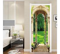 3D Trees Animals Peacock Landscape Door Stickers Self Adhesive Door Wall Murals Wallpaper for Home Bedroom Office 90 X 210 Cm - It Can Move Children's Room Door Wall Sticker Art Door Photo-6133357790