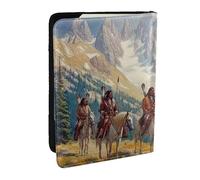 3D Tribal Warrior Printed Passport Holder,Travel Pu Leather Passport Cover Case Organiser for Men Women,6.5 Inch