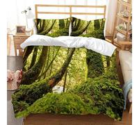 3D Tropical RainPlantation Bedding Set Natural Landscape Duvet Cover Soft Brushed Microfiber Quilt Cover with Zipeer Closure and 2xPillowcases 50x75cm for Teens Adults (Single 150x200cm) d.1137