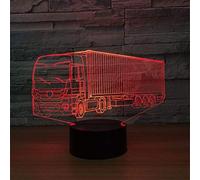3D Truck Night Light USB Touch Switch Decor Table Desk Optical Illusion Lamps 7 Color Changing Lights LED Table Lamp Xmas Home Love Brithday Children Kids Decor Toy Gift