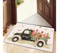 3d Tulip Printed Flannel Non-slip Thickened Sponge Mat, Rectangle Machine-40x60cm