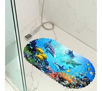 3D Turtle Dolphin Lion Octopus Flower Shower Mat, Non Slip Shower Mats Drain Holes, PVC Bathroom Mat, Bath Mat, Bathtub Mat, Non Slip Mat for Bathroom (Multicolor 4)