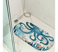 3D Turtle Dolphin Lion Octopus Flower Shower Mat, Non Slip Shower Mats Drain Holes, PVC Bathroom Mat, Bath Mat, Bathtub Mat, Non Slip Mat for Bathroom (Multicolor 2)