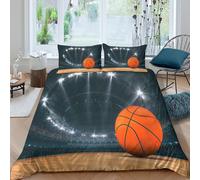 3D Ultra Soft Microfibre basketball court Comforter Cover All Season Bedding Set w/ Pillow Cases sports arena style Duvet Cover Set Easy Care Breathable Washable for Bedroom Decor King（220x240cm）
