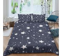 3D Ultrasoft Microfibre StarryNight Quilt Cover Sets All Season Bedding Set with Pillowcases CosmicPatternStyle Bed Quilt Cover Easy Care Breathable Machine Washable for Couples Single（140x200cm）