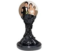 3D Ultrasound Crystal Ball Digital Photo Album, 2.7" Crystal Ball Digital Display, Personalized Memory Photo Album-DIY Video Display Sphere, Uploadable Videos Photos for Couples,Pets Black Stand
