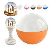 3D Ultrasound Crystal Ball Digital Photo Album, 2.7" Crystal Ball Digital Display, Personalized Memory Photo Album-DIY Video Display Sphere, Uploadable Videos Photos for Couples Orange with Stand