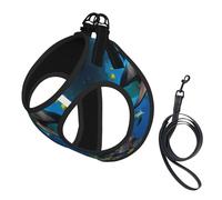 3d Underwater World Fish Dolphi Print Harness Leash Set For Cat Dog, Reflective Adjustable Escape-Proof Vest Lead With Soft Breathable Mesh, For Small Pets And Kitten Puppy