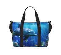 3D Underwater World Fish dolphi Print Travel Duffel Bag, Lightweight Water-Resistant Weekender Spacious Gym & Travel Bag for Men, Women & Teens