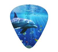 3d Underwater World Fish Dolphi Printed Custom 12 Pieces Guitar Pick In A Box,The Pick Makes Sound Clear, Ukulele, Electric Bass (0.46 0.71 0.96mm)