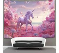 3D Unicorn Print Wall Blanket Home Decoration Bedding Poster Wall Art Tapestry Wall Hanging Tapestries Soft Polyester for Kids Boys Girls Bedroom Living Room 180cmx230cm