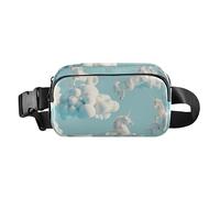 3d Unicorns Cloud White Design Fashion Fanny Pack Waist Bag for Men Women Water Resistant Running Belt Bag Waist Pack with Adjustable Strap for Travel Shopping Running