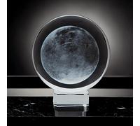 3D Universe in Crystal Ball | Moon | 80mm | In Luxury Gift Box | Gift For Him | Gift for Her | Moon | Space | Astrology | On Crystal Stand (Moon)