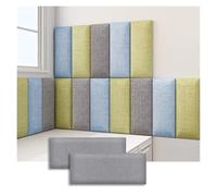 3D Upholstered Wall Panels, Pack of 2/4, Cloth Fabric Anti-Collision Wall Padding, Peel and Stick Wall-mounted Headboard for Children's Bedroom(Gray,2pcs)