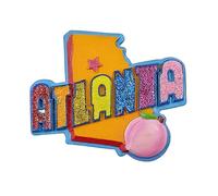 3D USA Atlanta Letters Fridge Magnet Souvenir Gift,Resin Handmade Atlanta Refrigerator Magnet Home & Kitchen Decoration Collection