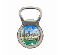 3D USA Miami Florida Beer Bottle Opener Fridge Refrigerator Magnet Metal Glass Crystal Travel Souvenir Gift Home Decoration