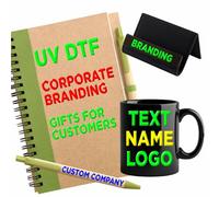 3D UV DTF Decals for Corporate Branding & Office Accessories - Custom Logos for Bottles, Folders, Pens, Door Signs & Name Plates | Raised Finish | Eco UV Inks