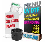3D UV DTF Decals for Hospitality Branding - Custom Logos for Menus, Glassware, Serving Boards & Table Accessories | Raised Finish | Durable Eco UV Print