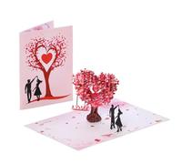 3D Valentine's Day Card - Romantic Dancing Couple Card with Tree and Hearts | Elegant Souvenir with Envelope and Note, Ideal for Him and Her, Romantic Celebration and Special Occasions