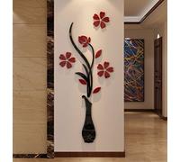 3D Vase Wall Murals for Living Room Bedroom Sofa Backdrop Tv Wall Background, Originality Stickers Gift, DIY Wall Decal Wall Decor Wall Decorations (Red, 59 X 23 inches) by Hermione Baby