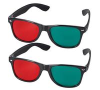 3D Viewing Glasses|2Pcs 3D Glasses, Black Frame Red Green Viewing for Dimensional Anaglyph TV Movie DVD Game and Amblyopia Training Eyeglasses