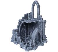 3D Vikings Ruined Church Tower: 2-Piece Portable Terrain Set for Tabletop RPGs, Wargames, and Miniature Scenery, 28/32mm Scale