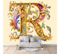 3D Vintage Floral Wallpaper 250x175cm, Leaf Photo Wallpaper,Modern Art Wall Murals,for Living Room Bedroom Decoration, Easy to Install